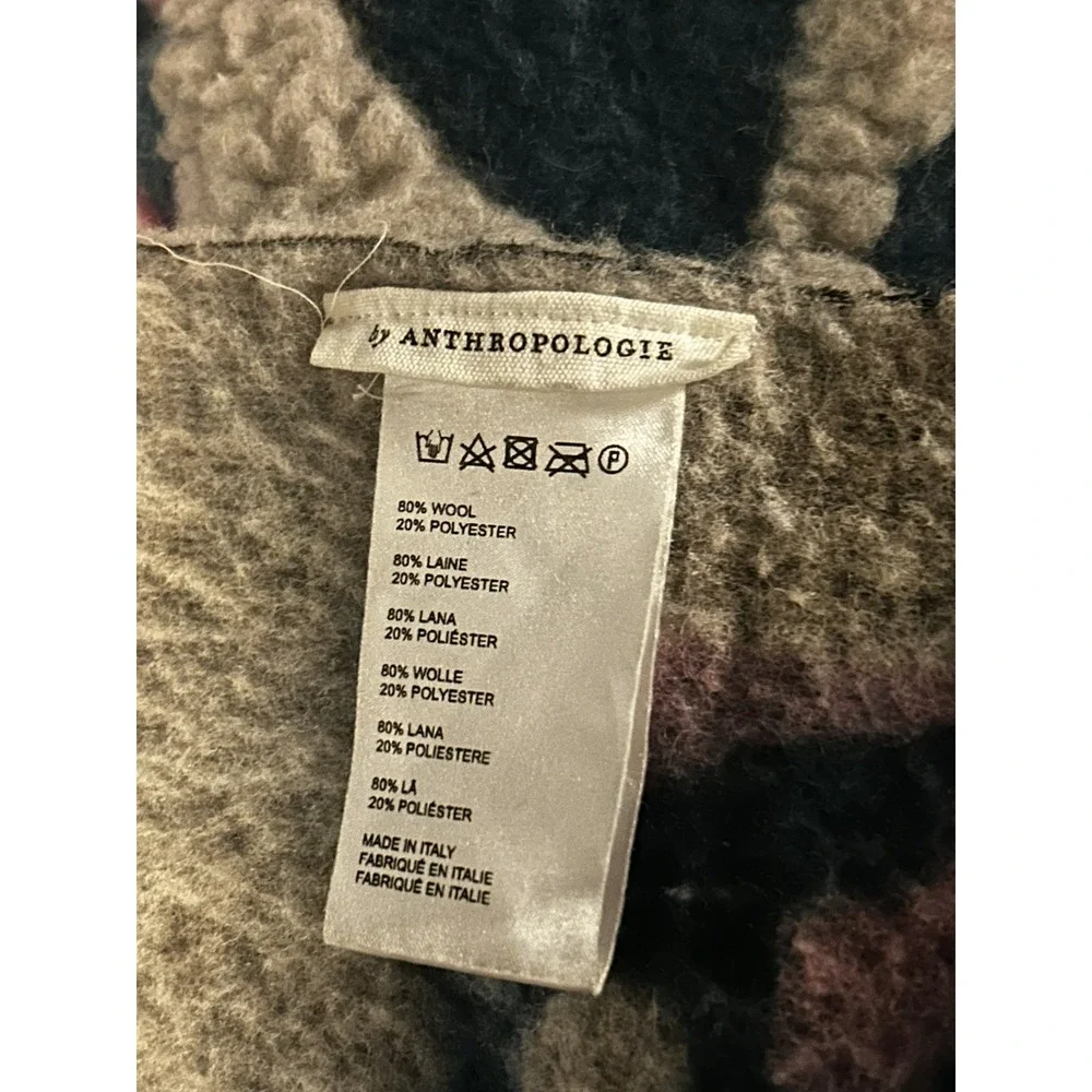 Anthropologie Story Wool Blend Heirloom Throw Blanket Colorful